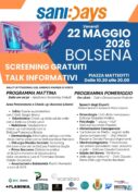 SaniDays Bolsena 2026 – Screening Gratuiti e Prevenzione locandina