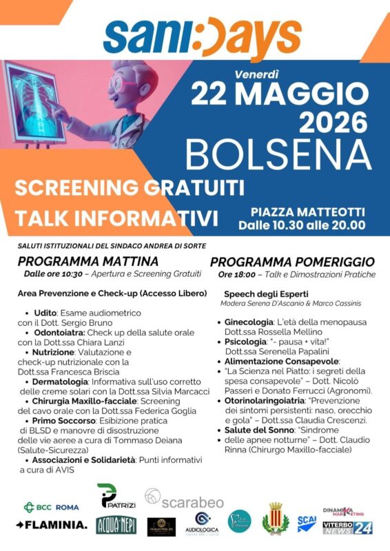 SaniDays Bolsena 2026 – Screening Gratuiti e Prevenzione