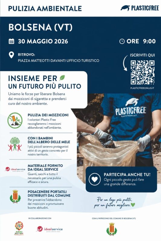 Pulizia ambientale Plastic Free a Bolsena 2026