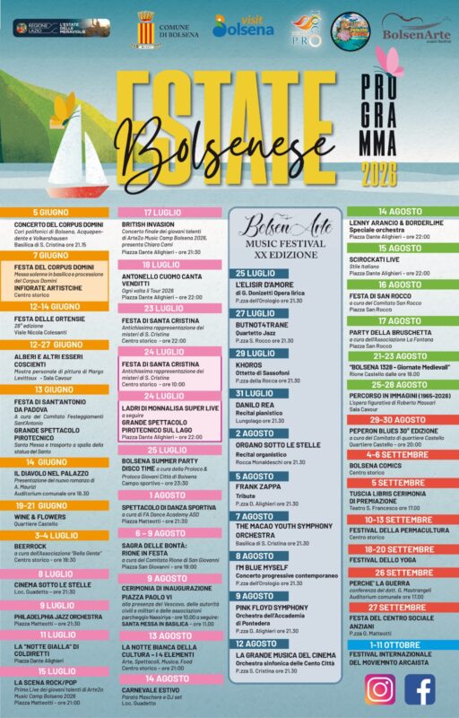 Eventi Bolsena 2026: Programma Estate sul Lago di Bolsena