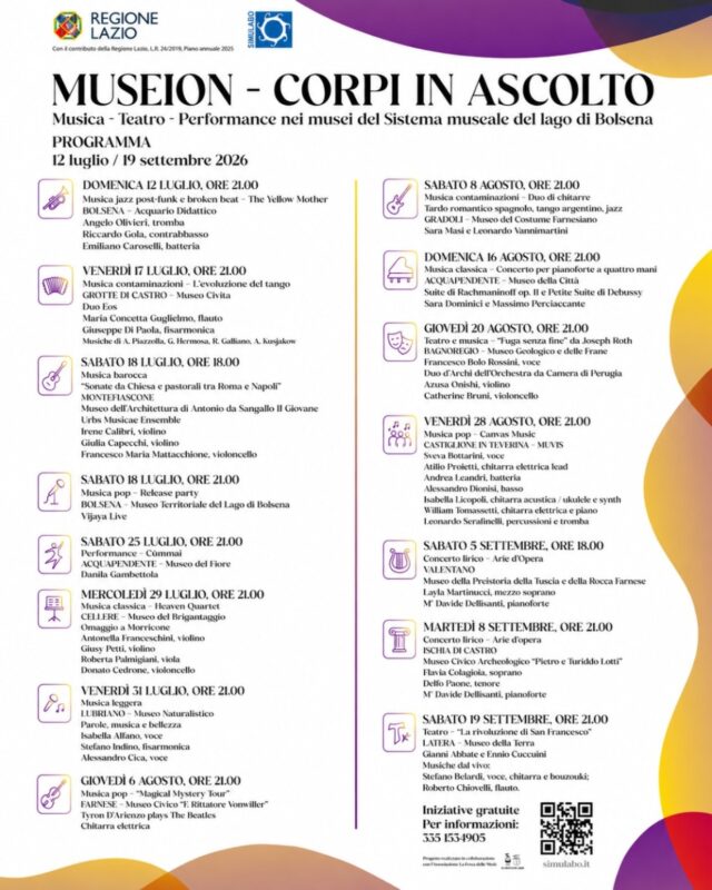 Museion – Corpi in ascolto | Musica, teatro e performance nei musei del Sistema Museale del Lago di Bolsena