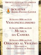 Orvieto Festival of Strings a Bolsena: tre concerti dal 20 al 22 agosto 2026 locandina