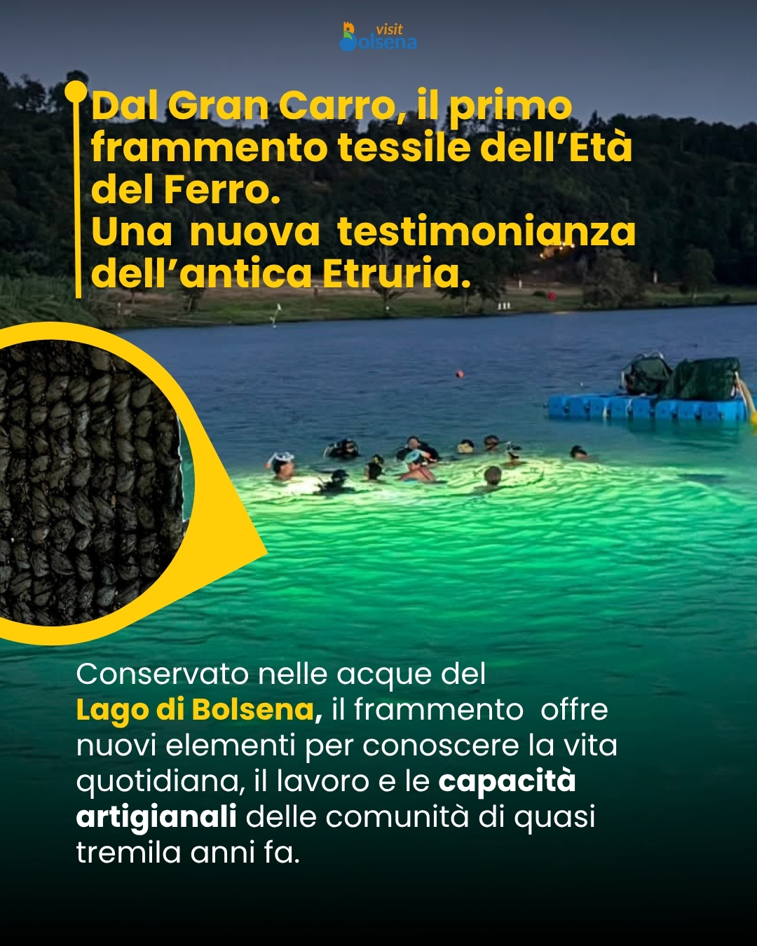 Gran Carro di Bolsena: il primo frammento tessile dell’Età del Ferro