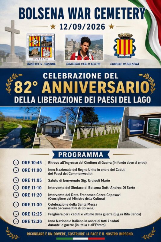 82° anniversario della Liberazione dei Paesi del Lago al Bolsena War Cemetery