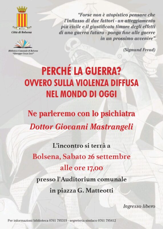 Perché la guerra? Incontro a Bolsena con Giovanni Mastrangeli