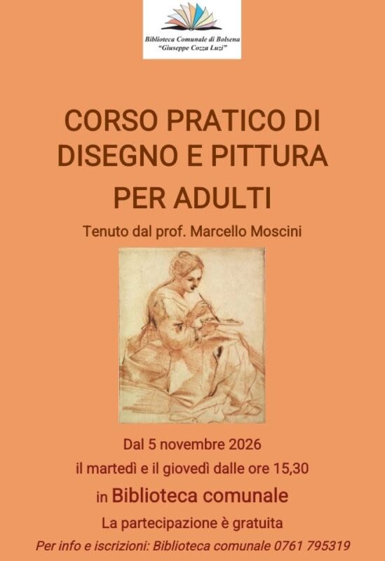 Corso gratuito di disegno e pittura per adulti a Bolsena